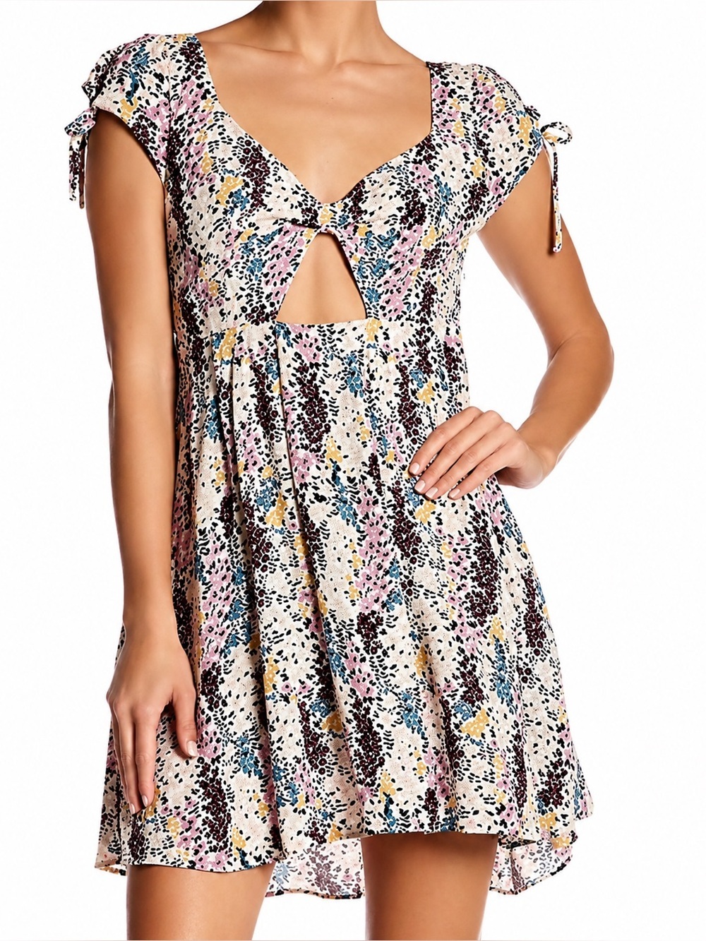 Free People Miss Right floral cut out mini dress, small